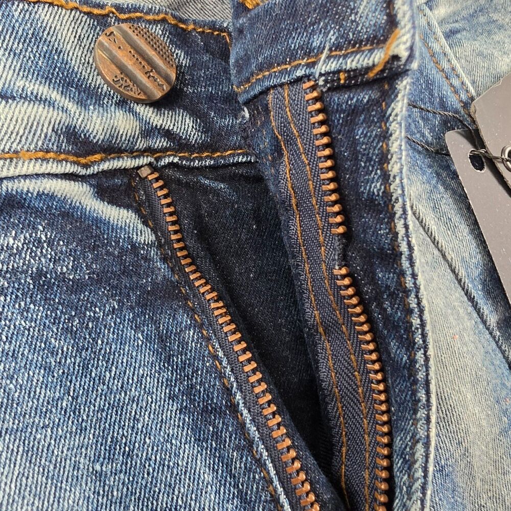 FWRD Denim New York Jeans Mens 32x36 Blue Distressed Ripped Stacked frayed Hype - Picture 6 of 15